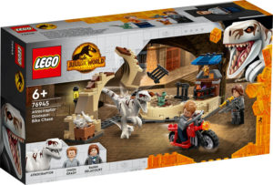 LEGO Jurassic World 76945 Atrociraptor -dinosauruksen Moottoripyörätakaa-ajo