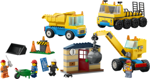 LEGO City 60391 Rakennustyömaan Ajoneuvot, Nosturi ja Purkupallo